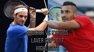 Roger Federer Vs Nick Kyrgios  Laver Cup 2017 Highlights HD [upl. by Blinny]