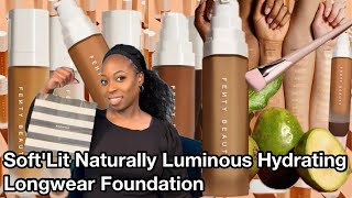 NEW Fenty Beauty SoftLit Luminous Hydrating Longwear Foundation 420 amp 425 Review [upl. by Nera532]