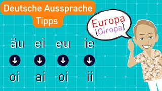 Deutsch lernen  Redemittel und Wortschatz mit Dialogen üben  Aussprache quoteuquot quotäuquot quoteiquot quotaiquot [upl. by Nikolaos526]