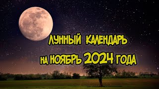 Лунный Календарь на Ноябрь 2024 года [upl. by Nanny]