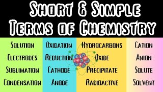 Chemistry simple terms with simple definition s and explained in simple way [upl. by Bywaters]