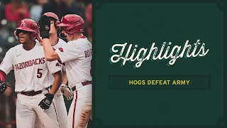 Razorback Baseball Highlights Hogs defeat Army [upl. by Trow]