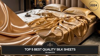 Top 5 Best Quality Silk Sheets On Amazon Reviews in 2024 [upl. by Denice]