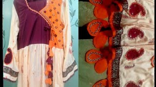 Angrakha frock cutting in less lengthEasy frock tutorialAngrakha frock cutting and stitching [upl. by Annavaj]