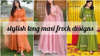 Trendy pakistani Silk Frocks Maxi Design 2023  long silk frock designs  zarnish siddiqui [upl. by Culberson]