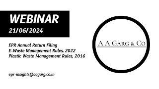 EPR Annual Return Filing  Ewaste Management Rules 2022  Plastic Waste Management Rules 2016 [upl. by Beller914]