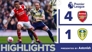 HIGHLIGHTS  ARSENAL 41 LEEDS UNITED  DEFEAT AT THE LEAGUE LEADERS [upl. by Aik745]