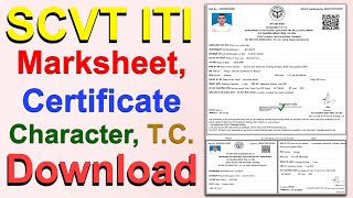 SCVT ITI certificate marksheet download kaise kare  SCVT ITI Character TC Download [upl. by Tome]