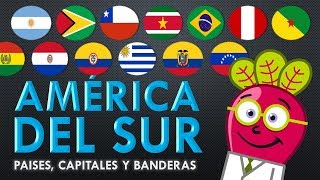 AMERICA DEL SUR 🌎 Paises Capitales Banderas Mapas Geo [upl. by Fenner]