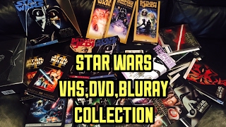 STAR WARS VHS DVD BLURAY COLLECTION [upl. by Ynagoham]