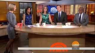 Dylan Dreyer  side view  sparkly dress and high heels  slow motion  January 2 2015 [upl. by Atinniuq898]