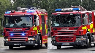 OLD VS NEW Surrey Fire amp Rescue Service Scania P280 and P360 Turning Out from Fordbridge [upl. by Kendry]