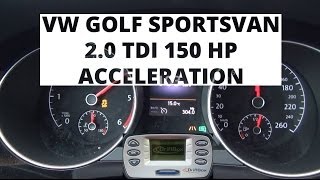 Volkswagen Golf Sportsvan 20 TDI 150 hp  acceleration 0100kmh [upl. by Colton]