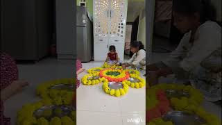 artificial flower wali rangoli fullvideo rangoli flowerrangoli diwalirangoli diwali [upl. by Sacttler]