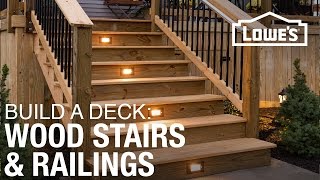 How To Build a Deck  Wood Stairs amp Railings 4 of 5 [upl. by Domeniga]