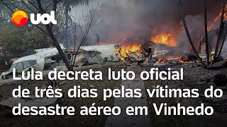 Lula decreta luto oficial de três dias pelas vítimas do desastre com ATR 72 em Vinhedo [upl. by Copeland]