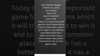 Prediction for the game Armenia vs Latvia football tips predictions uefa sports [upl. by Enirol]