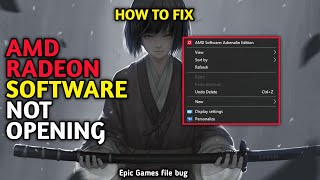 How to fix AMD RADEON Software Not Opening on Windows 10  2024 [upl. by Michi]