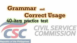 40item test Grammar and Correct Usage  Civil Service Exam any English exam [upl. by Kauslick]