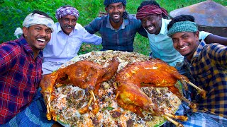 ARABIAN MUTTON BIRYANI with 2 FULL GOAT  Mutton Biryani Recipe with Grilled Goat  Village Cooking [upl. by Ynohtnaleahcim176]