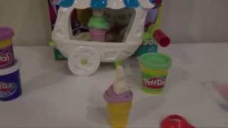 PLAYDOH Sweet Shoppe Ice Cream Sundae Cart Toy Playdoh Playset [upl. by Lezti]