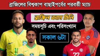 ব্রাজিলের বিশ্বকাপ বাছাইপর্বের পরবর্তী ম্যাচ Brazil Vs Chile 2024  Brazil Next Match 2024 [upl. by Rednasxela]