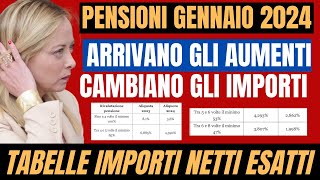 AUMENTO PENSIONI 2024 TABELLE IMPORTI NETTI CON AUMENTI E RIVALUTAZIONE FASCIA PER FASCIA [upl. by Ecadnarb332]