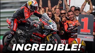 GRANDE Petrucci Won The First Ever WSBK Race in Cremona Italian WorldSBK beating Nicolo Bulega [upl. by Nawrocki]