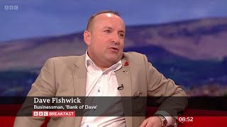 Dave Fishwick Bank Of Dave Founder On BBC Breakfast 23062024 [upl. by Jewett]