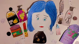 Coraline 🗝 🐈‍⬛ASMR Make up amp Skincare with PAPER COSMETICS 💄 💙 [upl. by Ardnuasak]