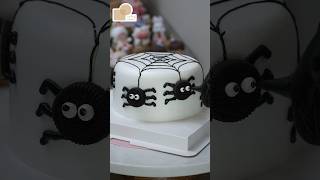 Halloween Cake Part 4  SPIDER CAKE  Cake Fun vuongtroncake cakefun shorts [upl. by Nylodnew]