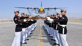 Massive Blue Angels Plane Low Pass During US Marines Silent Drill Platoon [upl. by Andrade]