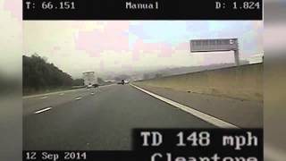 Biker speeds from police at 148mph  with a pillion passenger [upl. by Ramhaj]