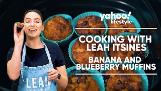 Leah Itsines air fried banana bread muffins recipe [upl. by Treboh670]