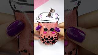 easy DIY boba paper squishy  how to make squishy  fati craft world [upl. by Humfrey631]