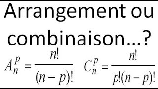 combinaison arrangement probabilité combination arrangement probability [upl. by Akirdnwahs]