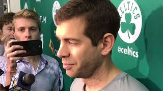 Brad Stevens on LeBron James Celtics’ adjustments for Game 2 [upl. by Yelrahc]