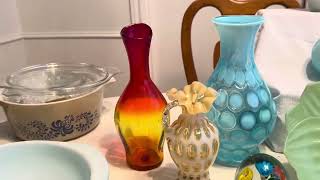 Estate Sale Finds Video 473 Jadeite Art Glass Pyrex amp More [upl. by Kakalina]