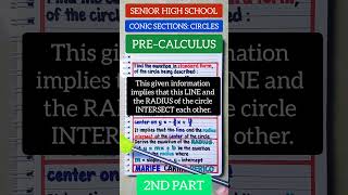 2ND PART  SHS PRE–CALCULUS  CONIC SECTIONS  CIRCLES [upl. by Lyons]