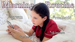 ☀️ Morning Routine  skincare makeup grwm [upl. by Aynat]