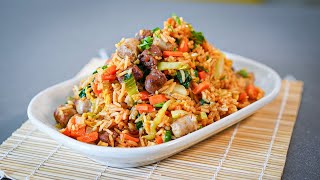 Recette Riz Indonésien Nasi Goreng plat complet facile [upl. by Edin]