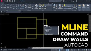 MLINE command to draw walls quickly in AutoCAD cad mline tutorial autocad [upl. by Salita]