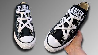 STAR LACING SHOES TUTORIAL  How To Star Lace Converse Best Way [upl. by Aydiv]