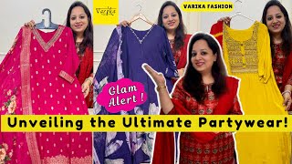 Unique Looks in Indian Partywear Suits in premium quality Varika Fashion Suits latest collection [upl. by Enirahtak278]