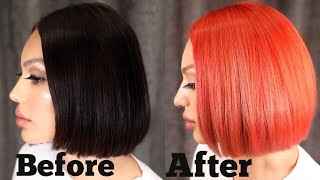 DARK BROWN TO ORANGE HAIR IN 1 DAY [upl. by Yelnik335]