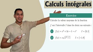 calcul intégral 2 bac exercices corrigés  la valeur moyenne integrale [upl. by Irreg]