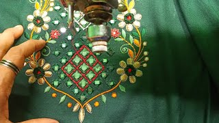 professional embroidery machine  machine embroidery neckline designs [upl. by Alyhs]