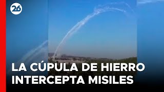 Los sistemas de defensa de Israel continúan interceptando misiles de Líbano [upl. by Ylil]