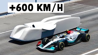 Mercedes F1 2022 W13 vs Mercedes T80 1938 at Drag Race 20 KM [upl. by Schmidt]