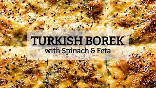 Turkish Borek Recipe  Spinach Feta Cheese Borek [upl. by Polard]